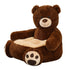 Anykidz Sofa Dark Brown Bear Skin/ Cover Only No Filling Inside Animal Shape Stuffed Soft Sofa Seat Cushion Room Decor for Kids-Kids Sofa-PEROZ Accessories