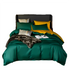 Anyhouz Duvet Comforter Set Full Deep Green/ Yellow Egyptian Cotton Thick Blanket Bedspread 4 Pcs Bed Set-Comforter-PEROZ Accessories