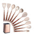 Anygleam Kitchen Utensils Non-stick Brown 10 Set Gold Plated Handle with Support Point and Storage Box Cooking Tool Accessories Heat Resistant Kitchenware-Spatula and Shovel-PEROZ Accessories