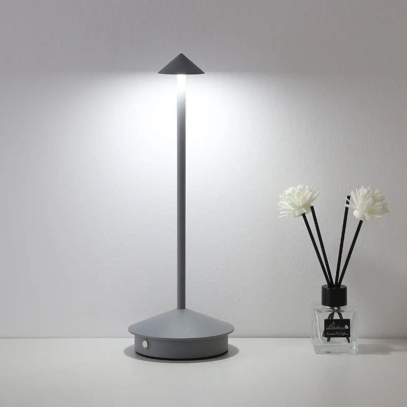 Anyhouz Hotel Lightning Lamp Silver Type-C Rechargeable Table Lamp Creative Dining Touch Led Decorative Lamp-Table Lamps-PEROZ Accessories