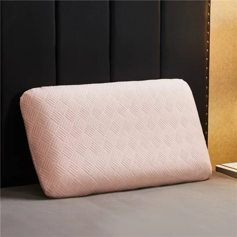 Anyhouz Orthopedic Pillows Pink for Neck Pain Relieve Comfortable and Breathable for Cervical Health Care 60*40*14cm-Sleeping Pillow-PEROZ Accessories