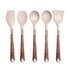 Anygleam Kitchen Utensils Non-stick Brown 5 Set Gold Plated Handle with Support Point Cooking Tool Accessories Heat Resistant Kitchenware-Spatula and Shovel-PEROZ Accessories