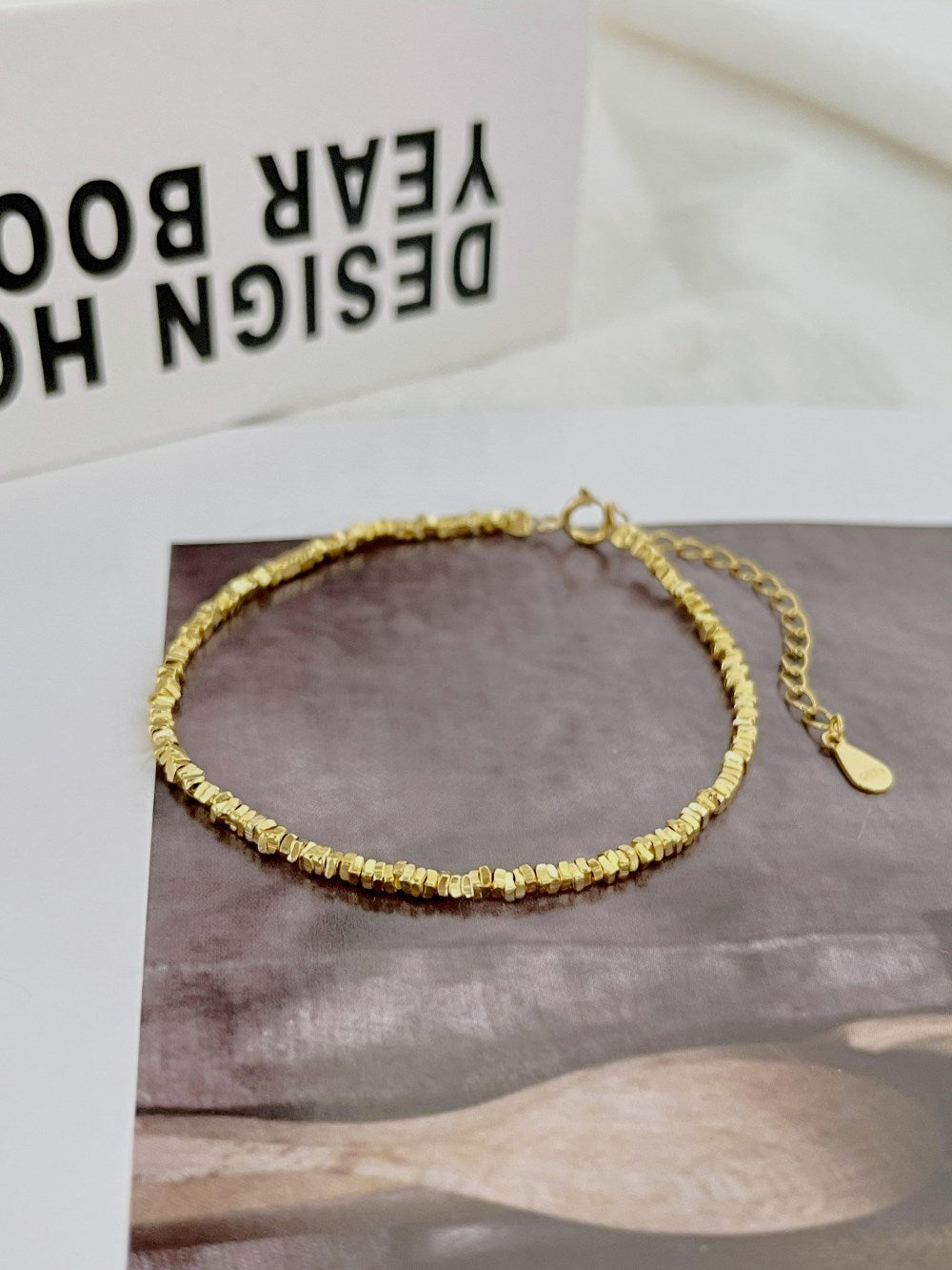 Anyco Bracelet Trendy Minimalist Design 925 Sterling Silver chain link 18K Gold Plated Beaded Bracelets Women-Bracelets-PEROZ Accessories