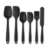 Anygleam Silicone Black Seamless Spatula 6 Set Kitchen Accessories Baking Utensil Kit Bread Cake Mixing Tools Cooking Scraper Heat Resistant-Spatula and Shovel-PEROZ Accessories