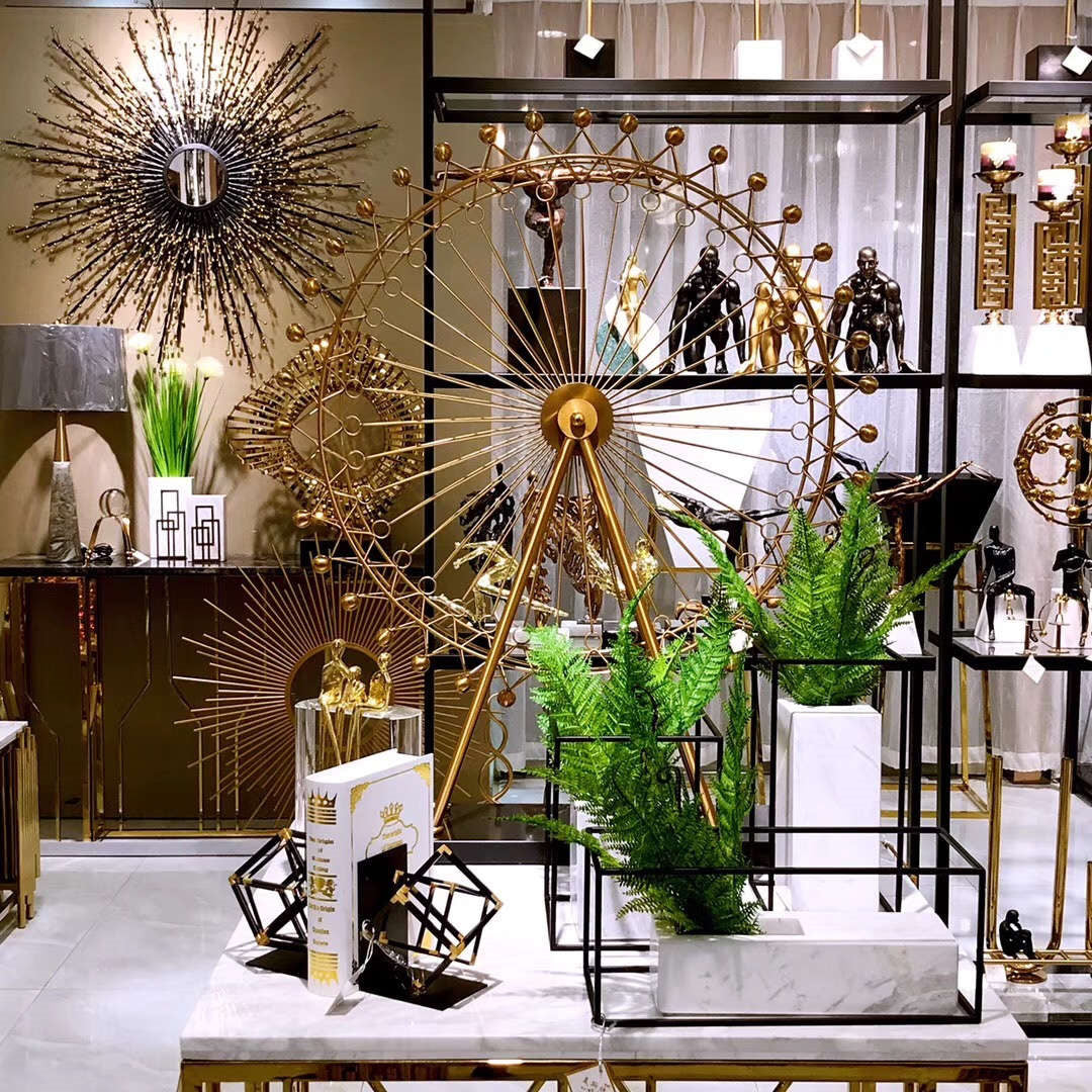 Anyhouz 13*28.5*30cm Modern Crystal Telescope Sculpture Tabletop Home Decor Modern Art Living Room Display House Decorative Crafts Metal Ornaments-Ornaments-PEROZ Accessories