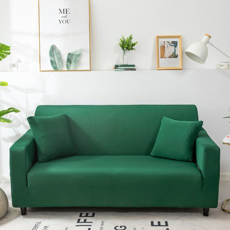 Anyhouz 1 Seater Sofa Cover Plain Green Style and Protection For Living Room Sofa Chair Elastic Stretchable Slipcover-Slipcovers-PEROZ Accessories