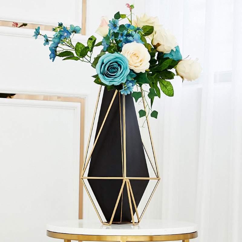 Anyhouz 39cm Gold Black Luxury Tabletop Home Decor Modern Art Living Room Display House Decorative Crafts Metal Ornaments-Ornaments-PEROZ Accessories