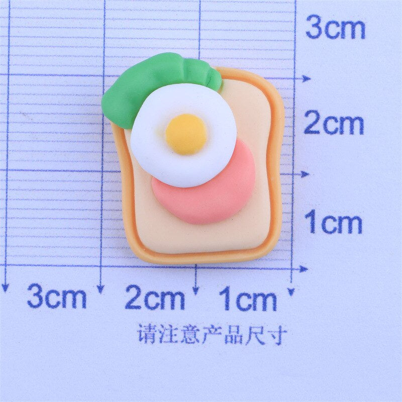 Anykidz 5pcs Breakfast Toast Design Shoe Charm Accessories Jeans Clogs Pendant Pin Designer Ornament Jibbitz for Crocs-Shoe Charms-PEROZ Accessories