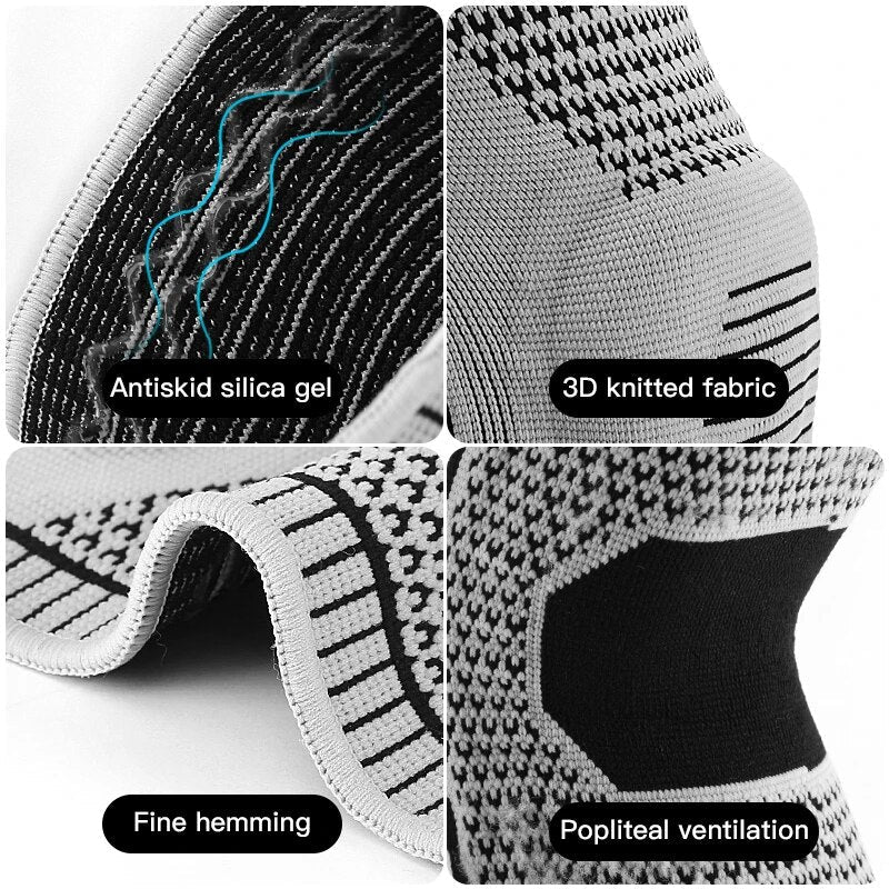Anyfit Blue Kneepad 1 Pc Medium Brace Strap Silicone Full Knee Brace Strap Support Strong Meniscus Compression Protection Sport Kneepads for Running-Exercise & Fitness-PEROZ Accessories
