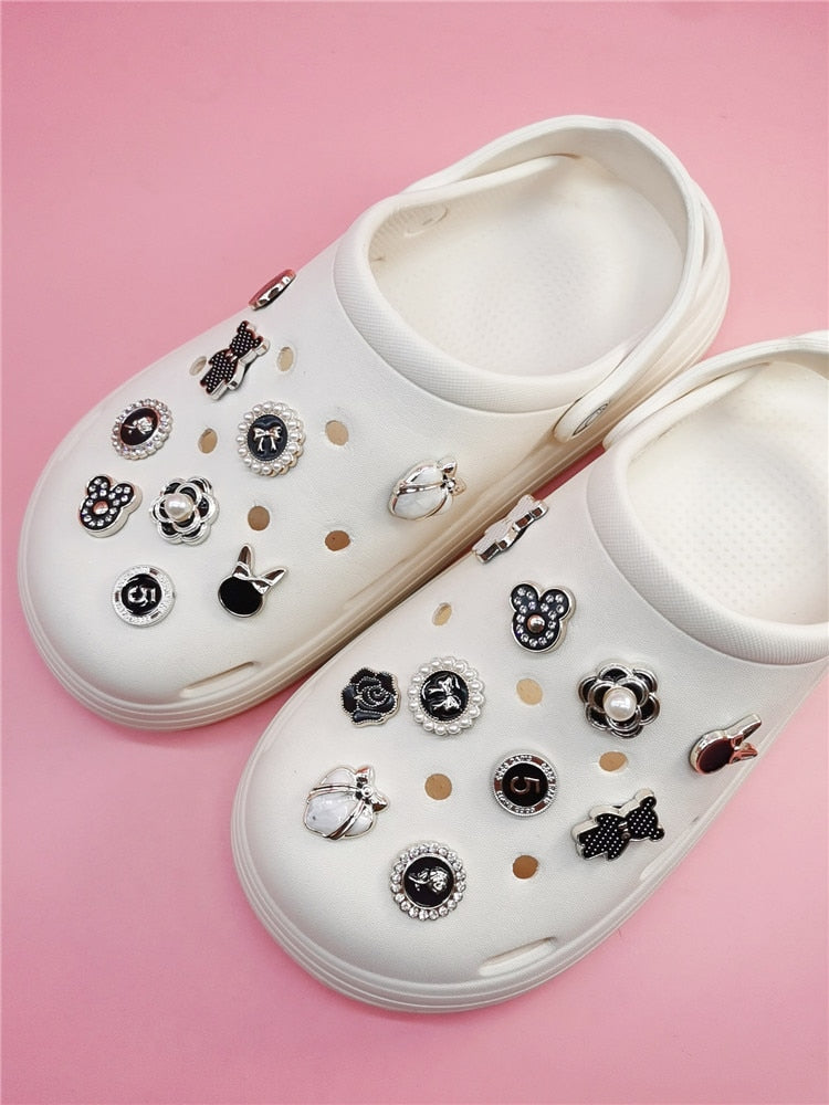Anykidz 10pcs Random Color Resin Rhinestone Shoe Charm Accessories Jeans Clogs Pendants Designer Ornament Jibbitz for Crocs-Shoe Charms-PEROZ Accessories