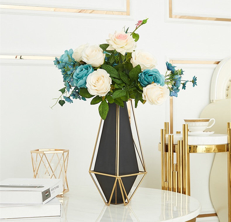 Anyhouz 39cm Gold Black Luxury Tabletop Home Decor Modern Art Living Room Display House Decorative Crafts Metal Ornaments-Ornaments-PEROZ Accessories