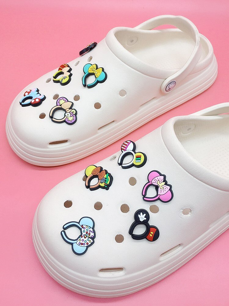 Anykidz 10pcs Random Color Hair Band Shoe Charm Accessories Jeans Clogs Pendants Designer Ornament Jibbitz For Crocs-Shoe Charms-PEROZ Accessories