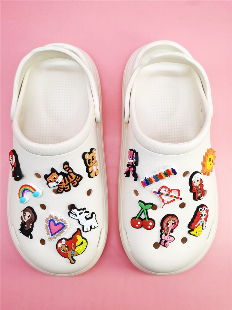 Anykidz 20pcs Random Color Cartoon Shoe Charm Accessories Jeans Clogs Pendants Designer Ornament Jibbitz for Crocs-Shoe Charms-PEROZ Accessories