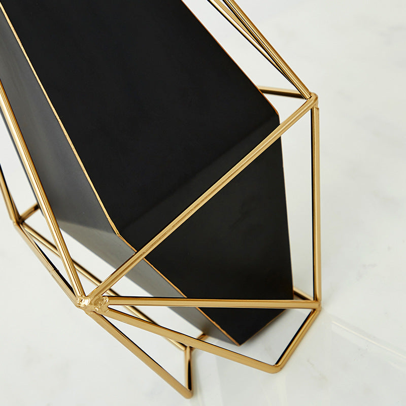 Anyhouz 39cm Gold Black Luxury Tabletop Home Decor Modern Art Living Room Display House Decorative Crafts Metal Ornaments-Ornaments-PEROZ Accessories