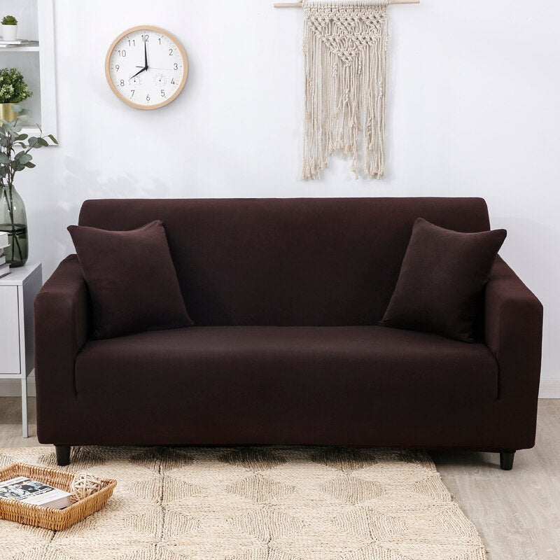 Anyhouz 4 Seater Sofa Cover Plain Coffee Style and Protection For Living Room Sofa Chair Elastic Stretchable Slipcover-Slipcovers-PEROZ Accessories