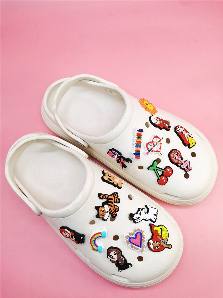 Anykidz 20pcs Random Color Cartoon Shoe Charm Accessories Jeans Clogs Pendants Designer Ornament Jibbitz for Crocs-Shoe Charms-PEROZ Accessories