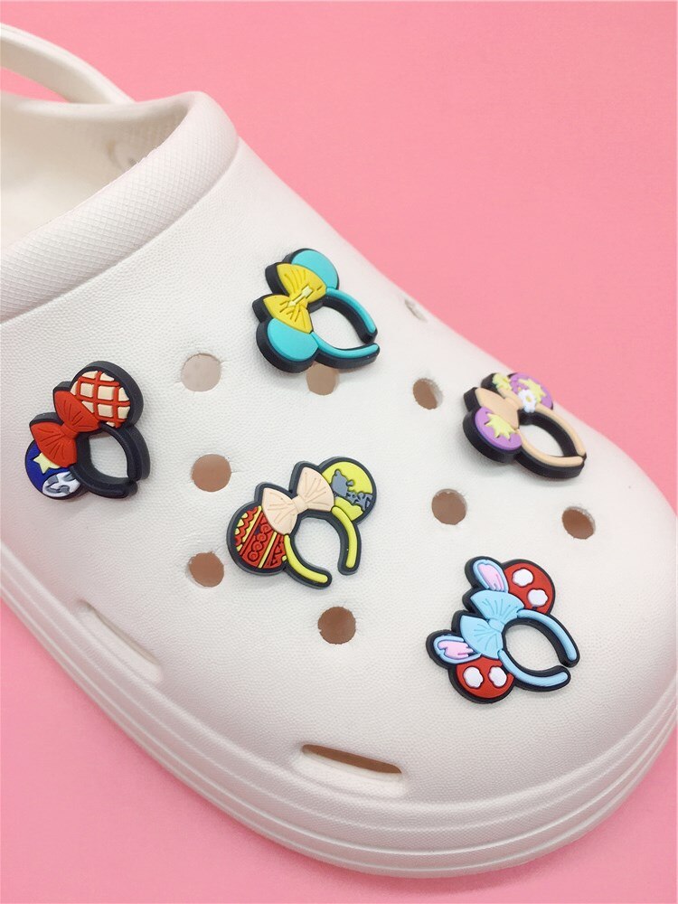 Anykidz 10pcs Random Color Hair Band Shoe Charm Accessories Jeans Clogs Pendants Designer Ornament Jibbitz For Crocs-Shoe Charms-PEROZ Accessories