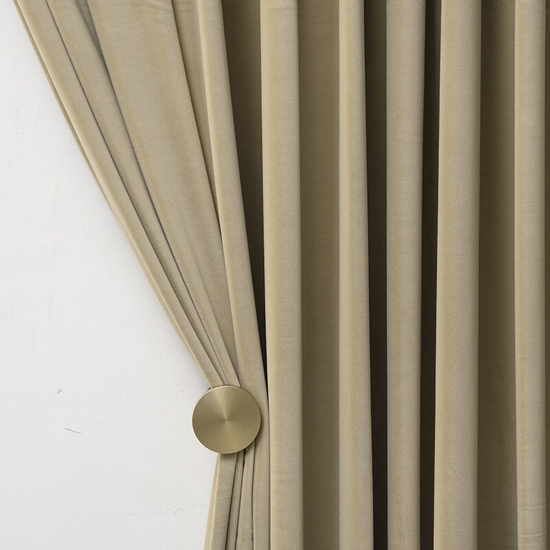 Anyhouz 500cm Khaki High Quality Modern Wool Velvet Blackout Curtains for Living Room Bedroom Dining Luxury Window Drape-Curtains & Drapes-PEROZ Accessories
