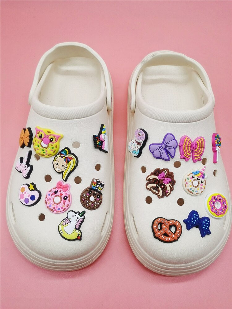 Anykidz 20Pcs Random Color Funny Pattern Shoe Charm Accessories Jeans Clogs Pendants Designer Ornament Jibbitz for Crocs-Shoe Accessories-PEROZ Accessories