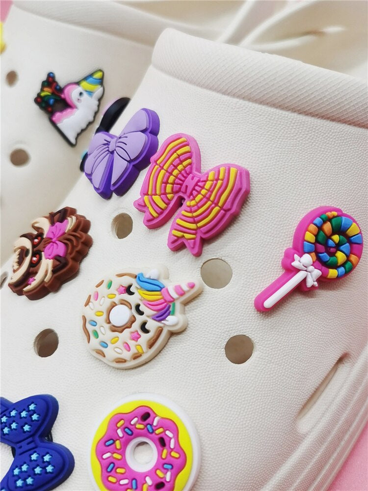 Anykidz 20Pcs Random Color Funny Pattern Shoe Charm Accessories Jeans Clogs Pendants Designer Ornament Jibbitz for Crocs-Shoe Accessories-PEROZ Accessories