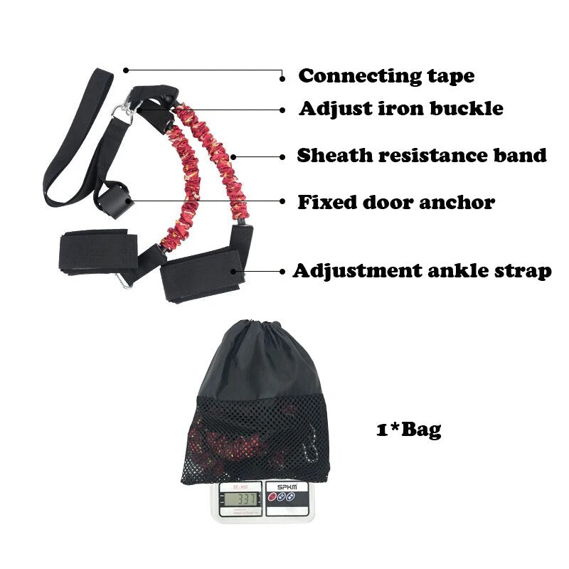 Anyfit Resistance Band Black Booty Training Ankle Kickback Strap Set Leg Hip Power Workout Pull Rope Gym-Exercise & Fitness-PEROZ Accessories