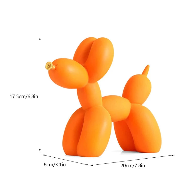 Anyhouz Home Figurine Nordic Balloon Dog Orange Resin for Living Room Desktop Decoration Accessories Gifts-Sculptures & Statues-PEROZ Accessories