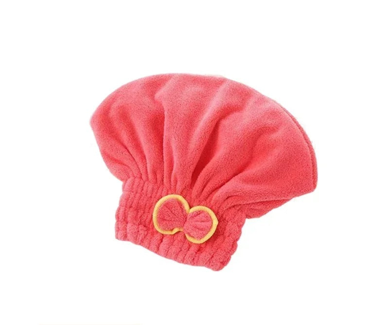 Anyhouz Hair Bonnets Red Microfibre Quick Hair Drying Bath Spa Bath Towels for Womens Shower Hat Bathroom Accessories-Bathroom and Toilet Accessories-PEROZ Accessories