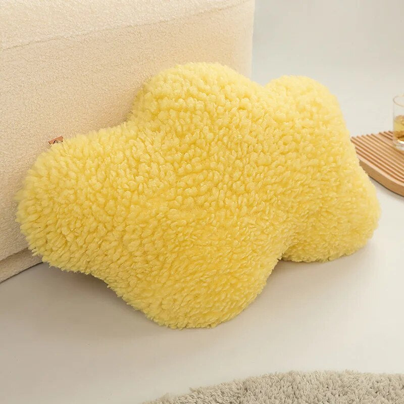 Anyhouz Plush Pillow Yellow Cloud Shape Stuffed Soft Pillow Seat Cushion Room Decor-Pillow-PEROZ Accessories