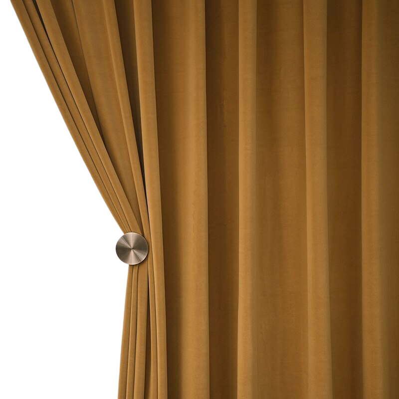 Anyhouz 250cm Mustard High Quality Modern Wool Velvet Blackout Curtains for Living Room Bedroom Dining Luxury Window Drape-Curtains & Drapes-PEROZ Accessories