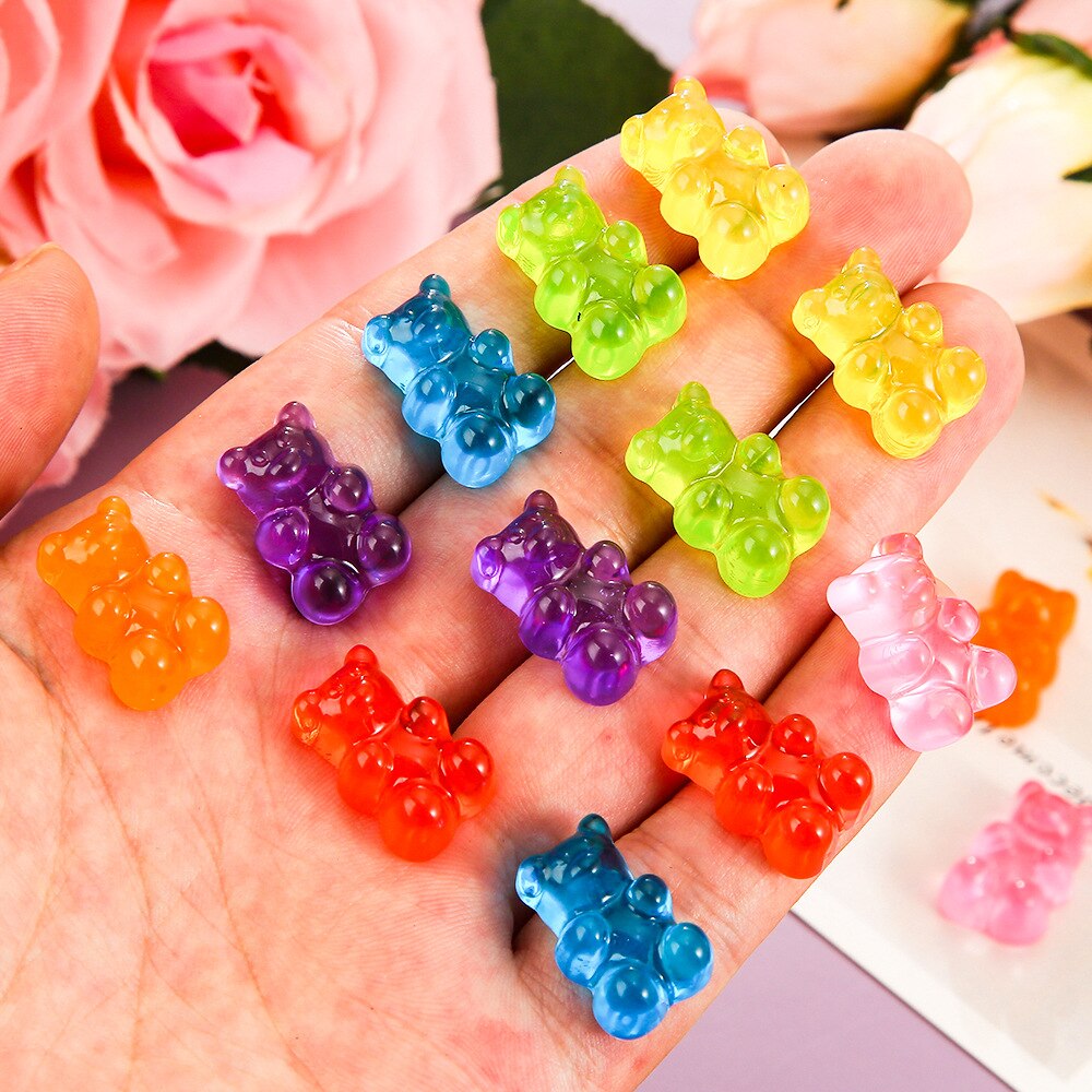 Anykidz 120pcs Assorted Color Bear Shoe Charm Accessories Jeans Clogs Pendants Designer Ornament Jibbitz for Crocs-Shoe Charms-PEROZ Accessories