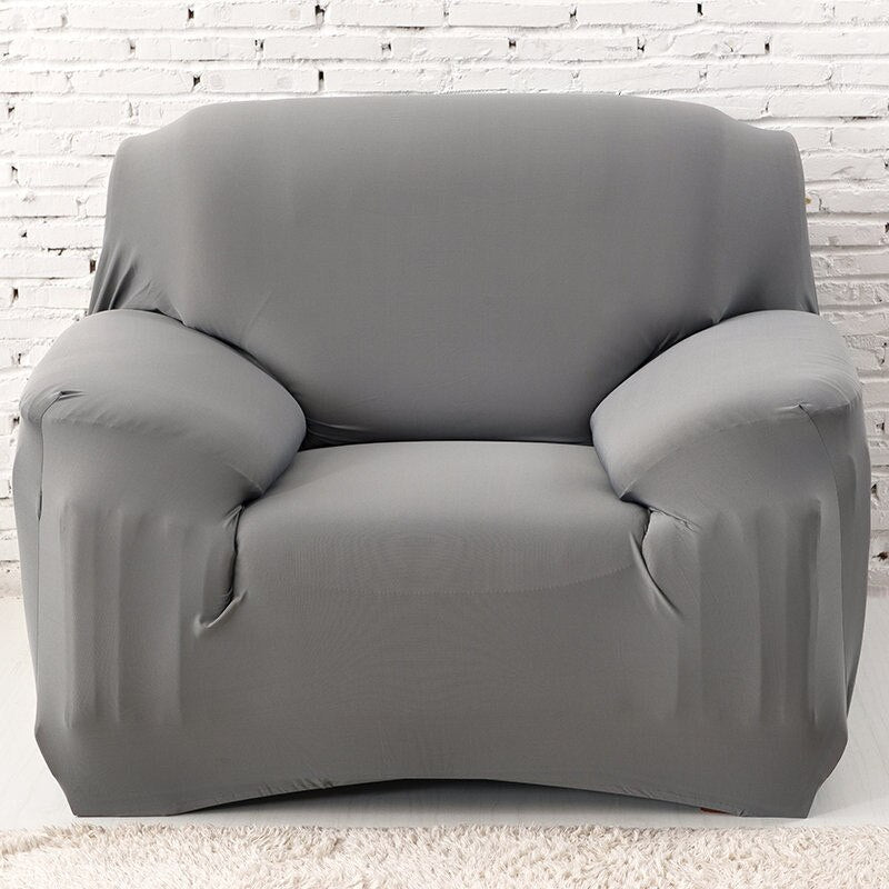 Anyhouz 2 Seater Sofa Cover Plain Grey Blue Style and Protection For Living Room Sofa Chair Elastic Stretchable Slipcover-Slipcovers-PEROZ Accessories