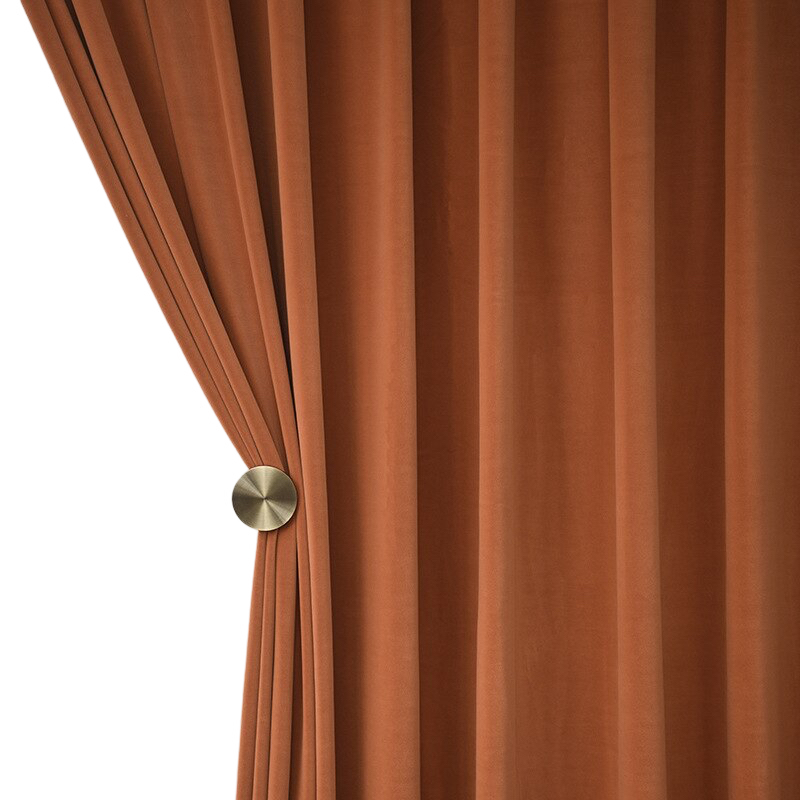 Anyhouz 200cm Brown High Quality Modern Wool Velvet Blackout Curtains for Living Room Bedroom Dining Luxury Window Drape-Curtains & Drapes-PEROZ Accessories