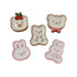 Anykidz 5pcs Cream Bunny Bear Design Shoe Charm Accessories Jeans Clogs Pendant Pin Designer Ornament Jibbitz for Crocs-Shoe Charms-PEROZ Accessories