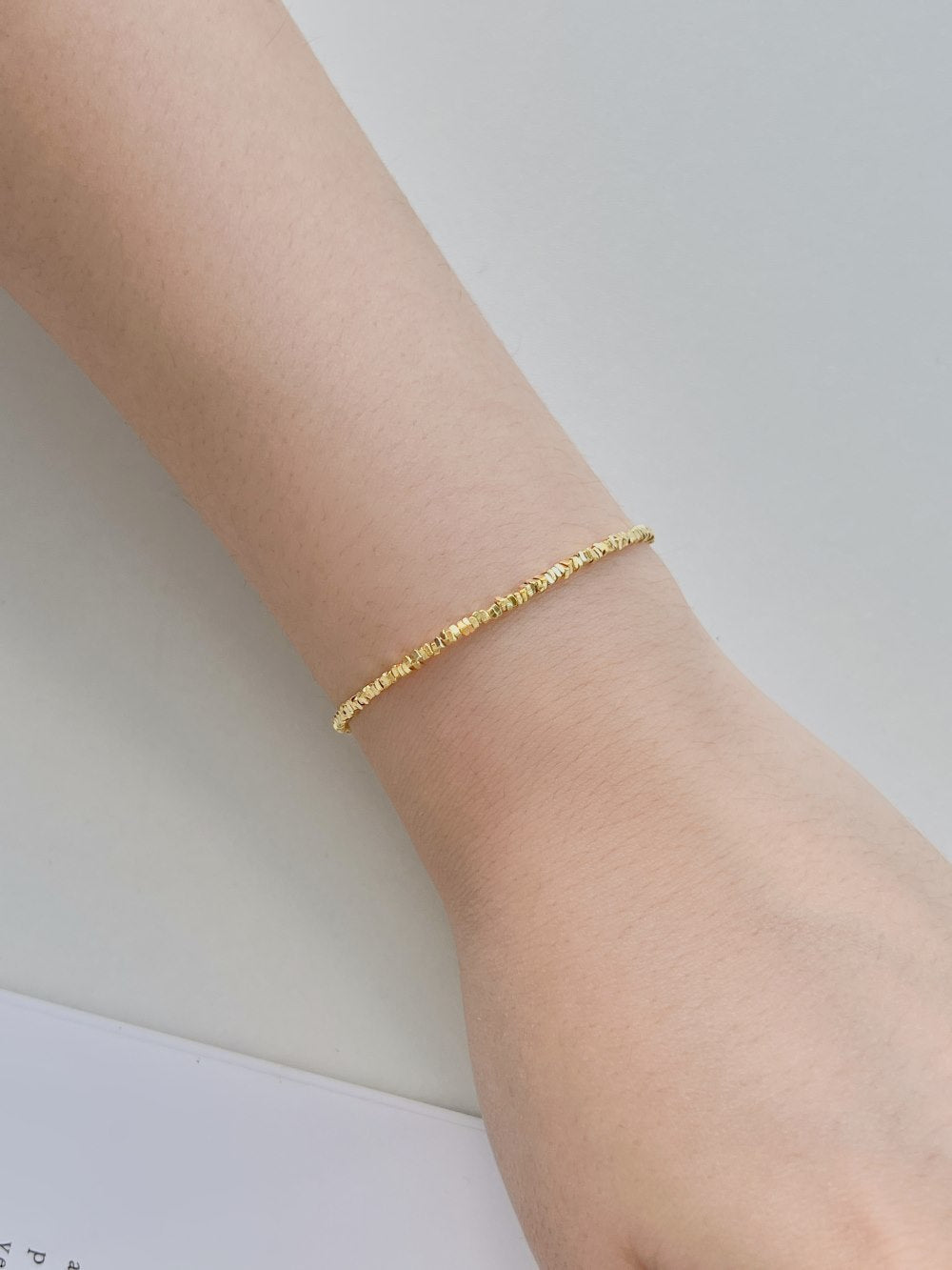Anyco Bracelet Trendy Minimalist Design 925 Sterling Silver chain link 18K Gold Plated Beaded Bracelets Women-Bracelets-PEROZ Accessories