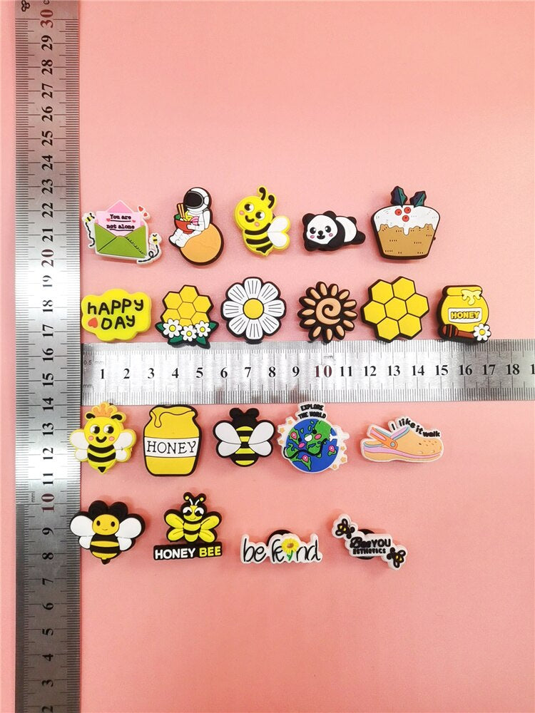 Anykidz 20pcs Random Color Cartoon Shoe Charm Accessories Jeans Clogs Pendants Designer Ornament Jibbitz for Crocs-Shoe Accessories-PEROZ Accessories
