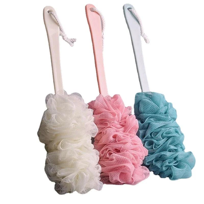 Anyhouz Long Handle Back Exfoliating Scrubber Sponge Pink Soft Mesh Exfoliating Bath Bubble Hanging Back Body Bath Shower-Bathroom and Toilet Accessories-PEROZ Accessories