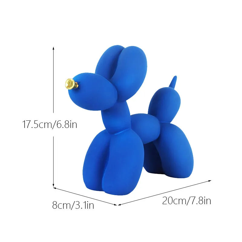Anyhouz Home Figurine Nordic Balloon Dog Blue Resin for Living Room Desktop Decoration Accessories Gifts-Sculptures & Statues-PEROZ Accessories