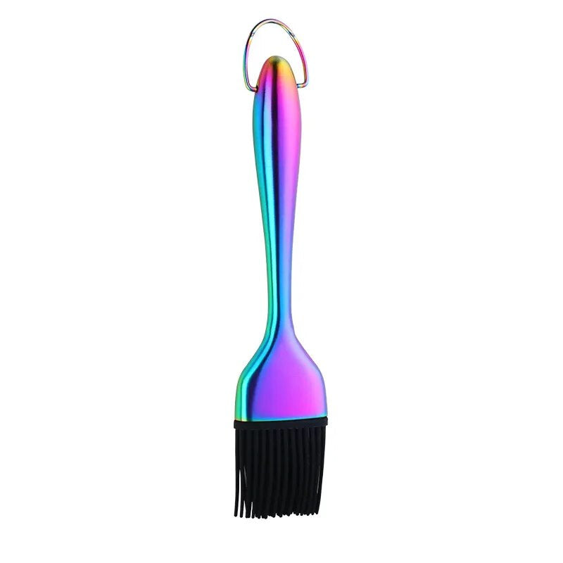 AnyGleam Brush Pink Rainbow Stainless Steel Handle Oil for BBQ and Bread Basting Kitchen Utensils-Kitchen & Dining-PEROZ Accessories