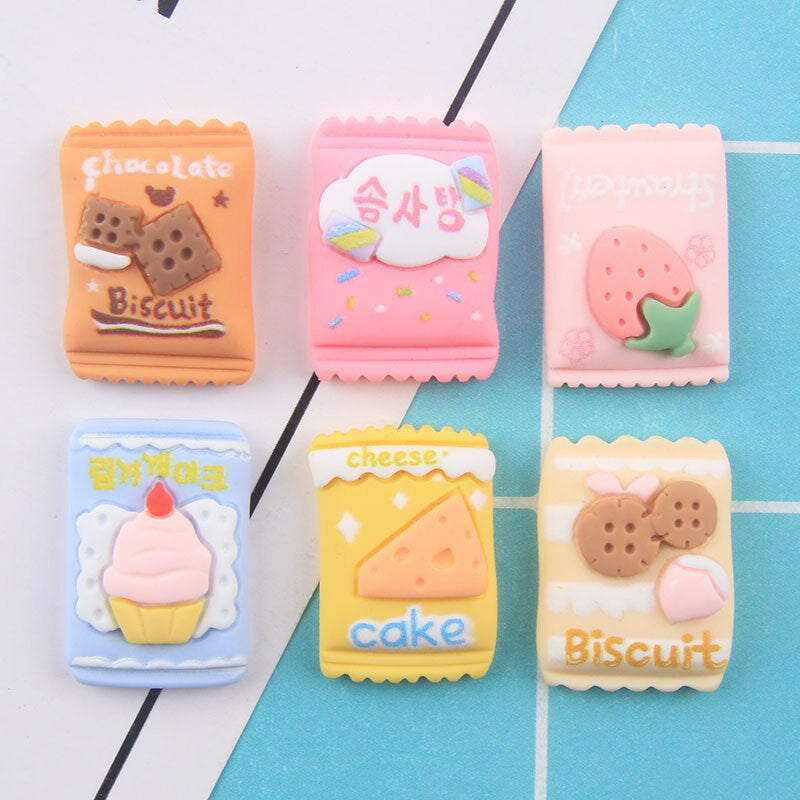 Anykidz 6pcs Cookies & Candy Bag Design Shoe Charm Accessories Jeans Clogs Pendant Pin Designer Ornament Jibbitz for Crocs-Shoe Charms-PEROZ Accessories