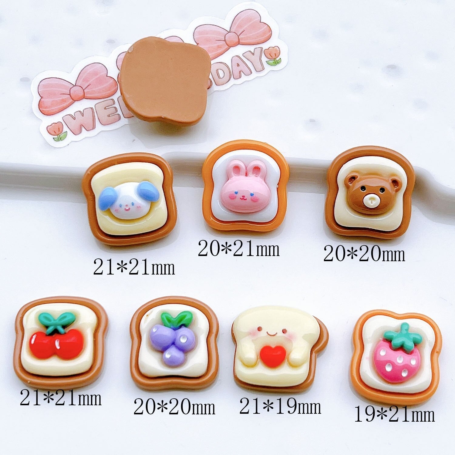 Anykidz 7pcs Bright Face Assorted Design Shoe Charm Accessories Jeans Clogs Pendant Pin Designer Ornament Jibbitz for Crocs-Shoe Charms-PEROZ Accessories