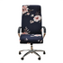 Anyhouz Office Chair Cover Black Floral Medium Non-Slip Rotating Seat Case Universal Armrest Chair Protector-Chair Cover-PEROZ Accessories