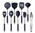 Anygleam Kitchen Utensils Non-stick Black/ Silver 9 Set Cooking Tool Accessories Heat Resistant Kitchenware-Spatula and Shovel-PEROZ Accessories