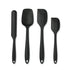 Anygleam Silicone Black Seamless Mixing Spatula 4 Set Kitchen Accessories Baking Utensil Kit Bread Cake Mixing Tools Cooking Scraper Heat Resistant-Spatula and Shovel-PEROZ Accessories
