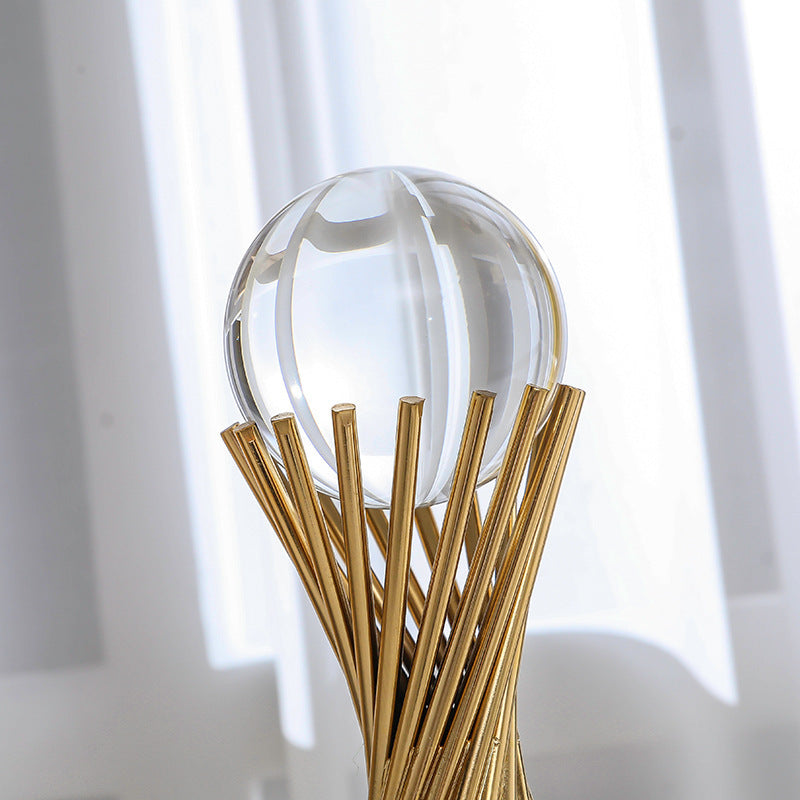 Anyhouz 34cm Crystal Ball Tabletop Home Decor Modern Art Living Room Display House Decorative Crafts Metal Ornaments-Tabletop Decor-PEROZ Accessories