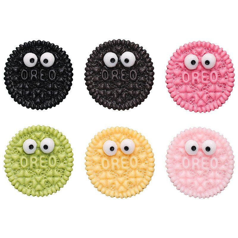 Anykidz 6pcs Oreo Cookie Design Shoe Charm Accessories Jeans Clogs Pendant Pin Designer Ornament Jibbitz for Crocs-Shoe Charms-PEROZ Accessories