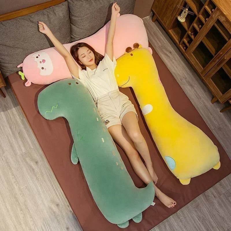 Anyhouz Side Sleeping Body Pillow Pink Lama Lovely Cartoon Animal Soft Cozy Throw Long Pillows 100cm-Sleeping Pillow-PEROZ Accessories