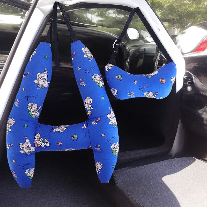 Anypack Car Travel Pillow Blue Space 1 Set for Kids and Adult Neck Head Support H-Shape Travel Pillow-Neck Pillow-PEROZ Accessories