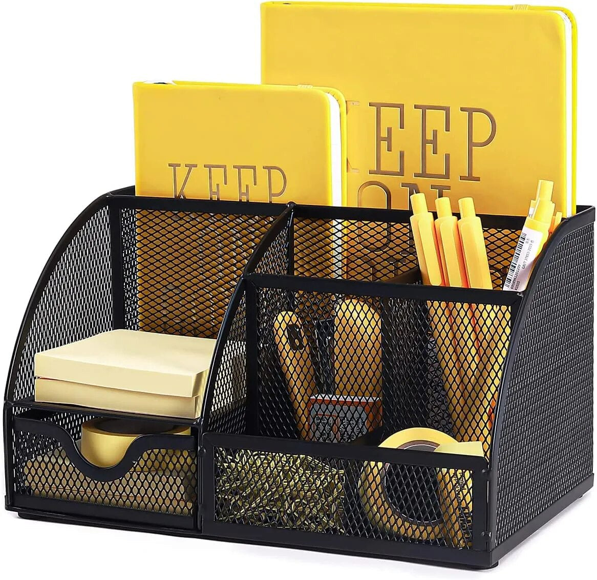 AnyCraft Black Mesh Stationery Storage Organizer with Compartments for Office and School Supplies-Organizers-PEROZ Accessories