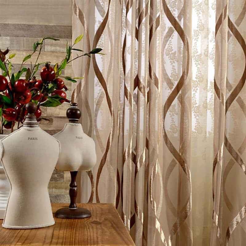 Anyhouz 300cm Curtains Brown Modern Luxury Retro Style Texture for Living Room Bedroom Dining Fashion Decor-Curtains & Drapes-PEROZ Accessories