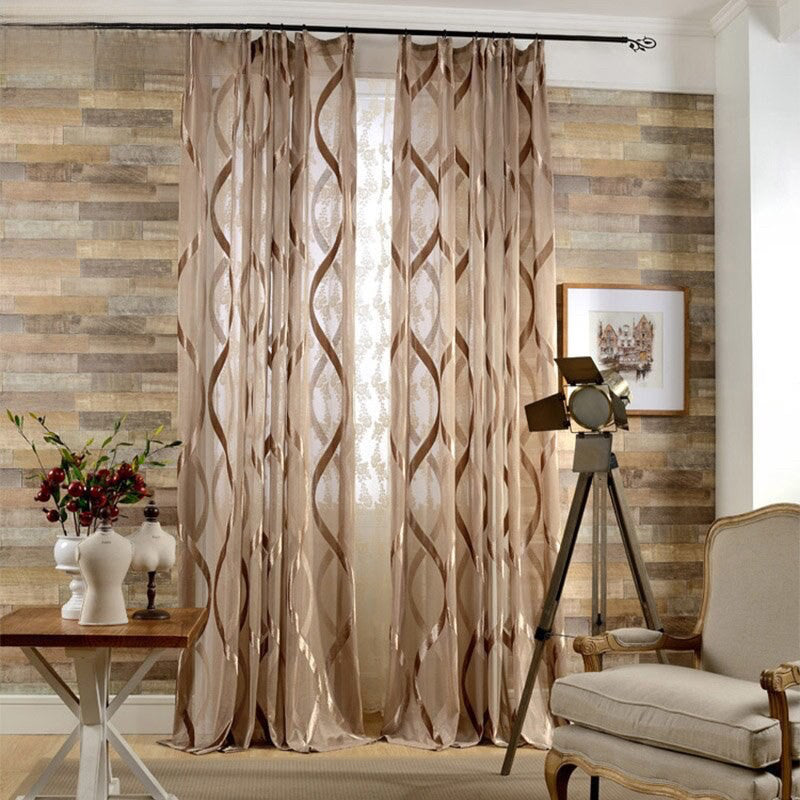 Anyhouz 300cm Curtains Brown Modern Luxury Retro Style Texture for Living Room Bedroom Dining Fashion Decor-Curtains & Drapes-PEROZ Accessories